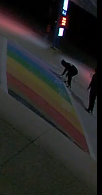 Image of Vandalism To School's Rainbow Crosswalk